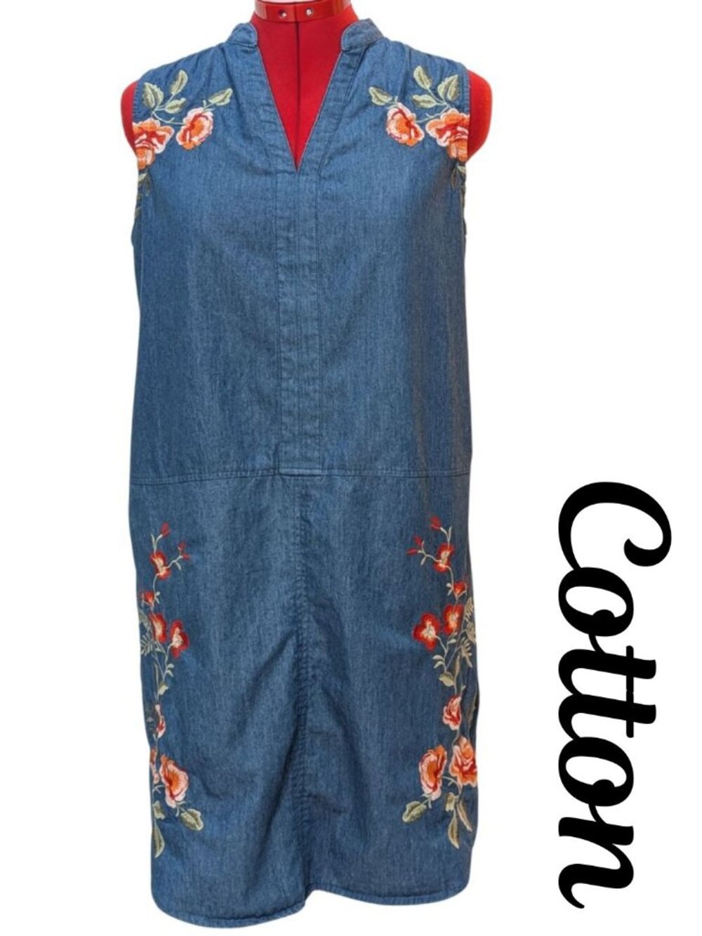 Westport 1962 Embroidered Cotton Denim Dress